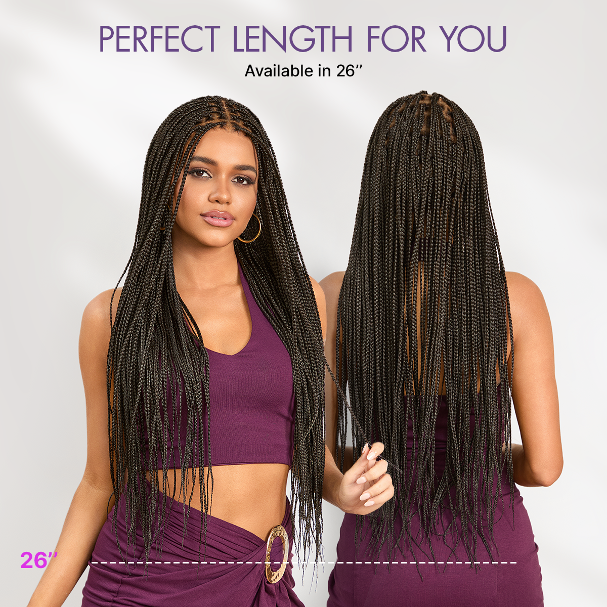 Natural Scalp Lace Knotless Box Braided Wig Flexi-Fit Invisi Drawstring Cap