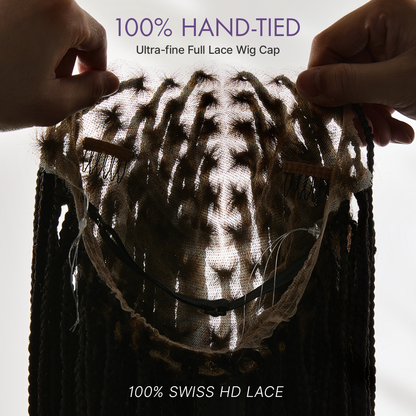 Natural Scalp Lace Knotless Box Braided Wig Flexi-Fit Invisi Drawstring Cap