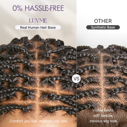 Natural Scalp Lace Knotless Box Braided Wig Flexi-Fit Invisi Drawstring Cap