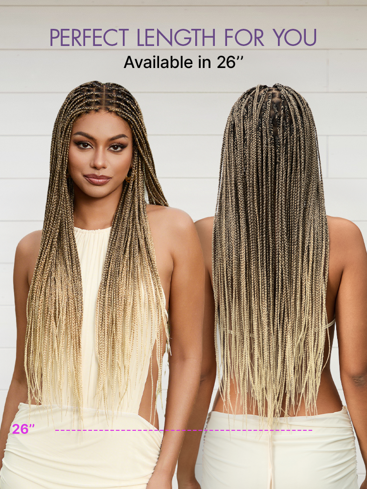 Natural Scalp Lace Knotless Box Braided Wig Flexi-Fit Invisi Drawstring Cap