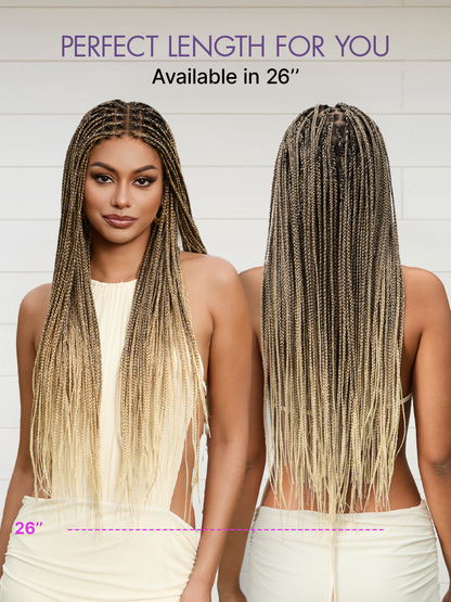Natural Scalp Lace Knotless Box Braided Wig Flexi-Fit Invisi Drawstring Cap