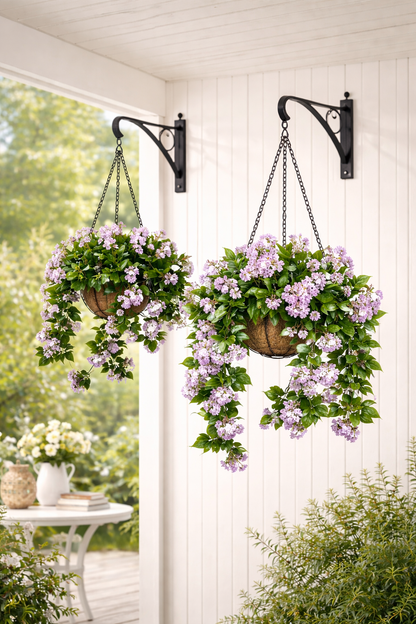 Faux Crepe Myrtle Hanging Baskets - Set of 2