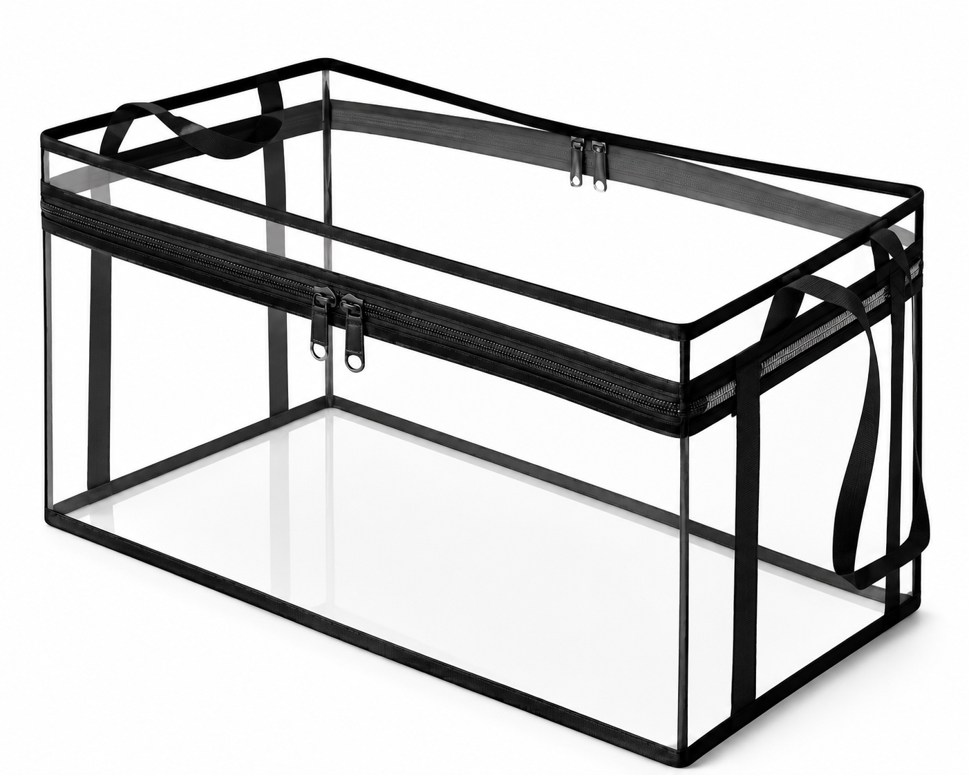 Large Clear Plastic Storage Box with Hinged Lid