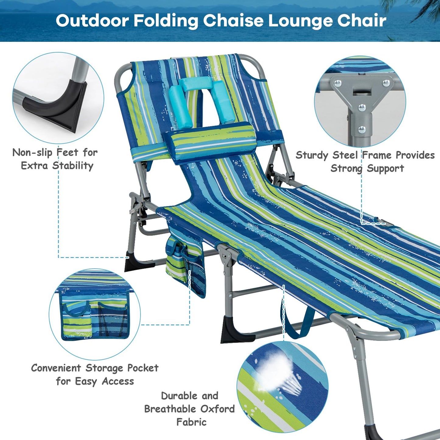 Adjustable Lounge Tanning Chair