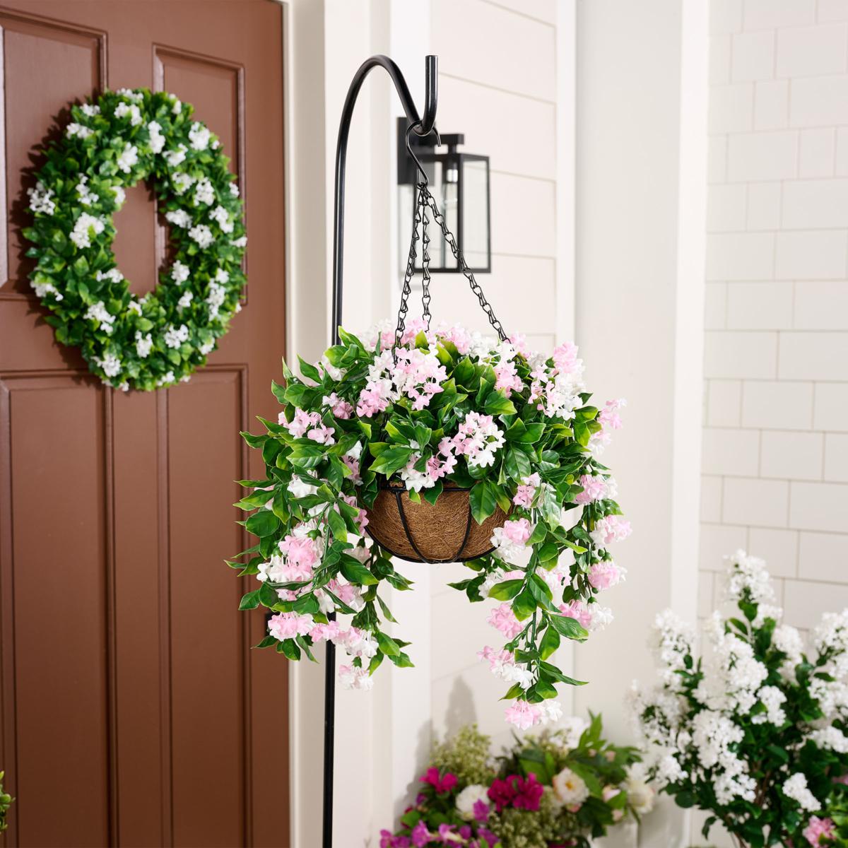 Faux Crepe Myrtle Hanging Baskets - Set of 2