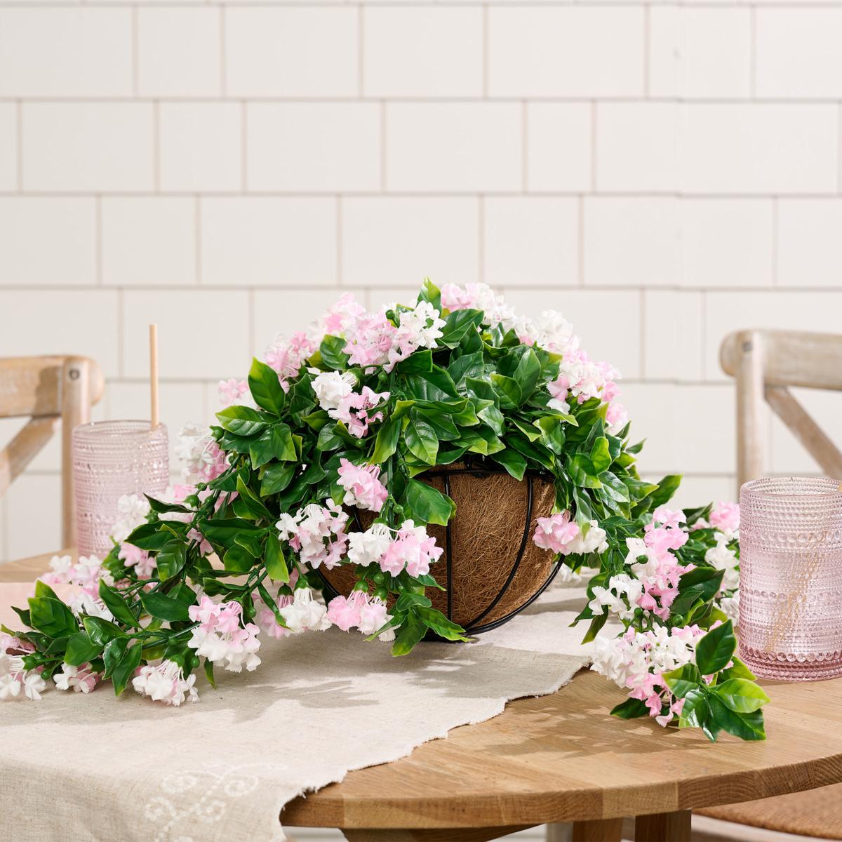 Faux Crepe Myrtle Hanging Baskets - Set of 2