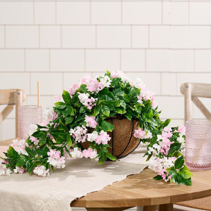 Faux Crepe Myrtle Hanging Baskets - Set of 2