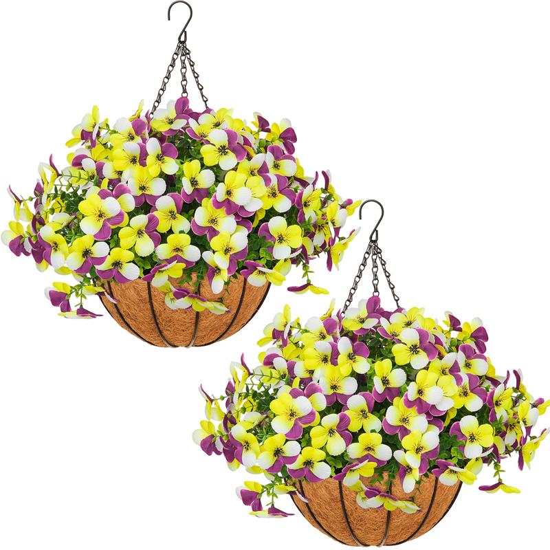 Faux Crepe Myrtle Hanging Baskets - Set of 2