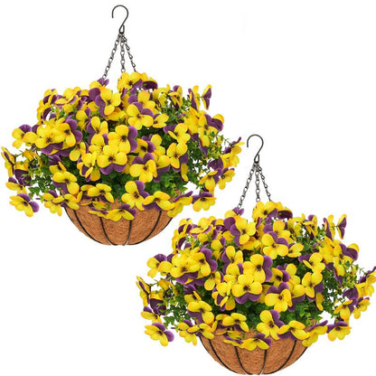 Faux Crepe Myrtle Hanging Baskets - Set of 2